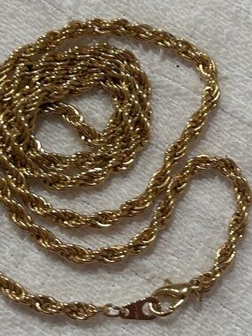 22 inch 14kt gold plate Italian Gold Rope Chain Necklace - Women's Jewelry